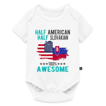 Half American Half Slovak - Baby Premium short-sleeve bodysuit - white - Front