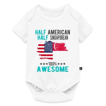 Half American Half Singaporean - Baby Premium short-sleeve bodysuit - white - Front