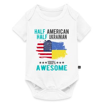 Moitié américain moitié ukrainien - Body à manches courtes Premium Bébé - blanc - Devant