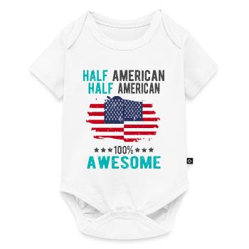 Halb Amerikaner Halb Amerikaner - Baby Premium Kurzarmbody - Weiß - Vorne
