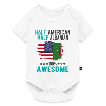 Half American Half Albanian - Baby Premium short-sleeve bodysuit - white - Front