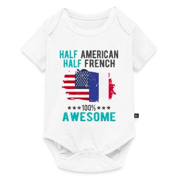 Mi-Américain, mi-Américain - Body à manches courtes Premium Bébé - blanc - Devant