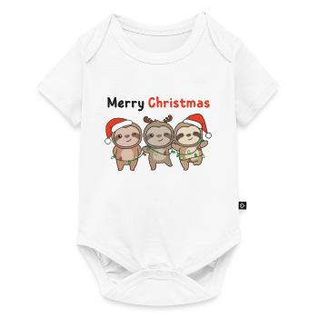 Paresseux Noël Paresseux Joyeux Noël - Body à manches courtes Premium Bébé - blanc - Devant