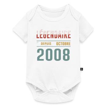 Légendaire Depuis Octobre 2008 Anniversaire - Body à manches courtes Premium Bébé - blanc - Devant