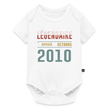 Légendaire Depuis Octobre 2010 Anniversaire - Body à manches courtes Premium Bébé - blanc - Devant