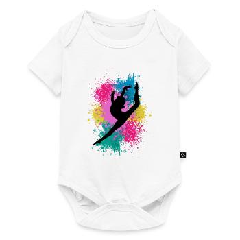 Retro Graphic Gymnast Gymnastics Acrobat Acrobatic - Baby Premium Kurzarmbody - Weiß - Vorne