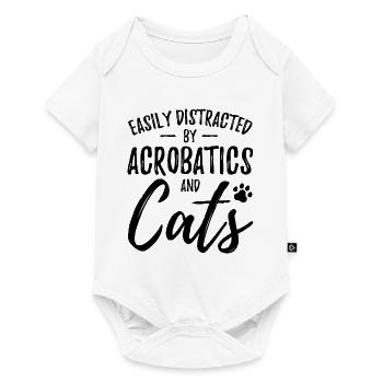 Easily Distraced By Gymnastics And Dogs Gymnast Ac - Baby Premium Kurzarmbody - Weiß - Vorne