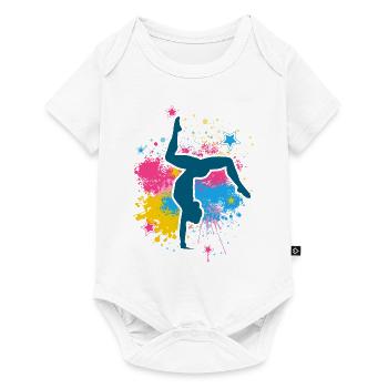 Retro Graphic Gymnast Gymnastics Acrobat Acrobatic - Baby Premium Kurzarmbody - Weiß - Vorne