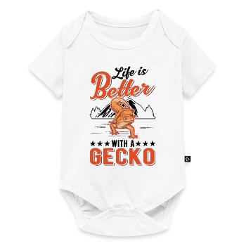 Life is better with a Gecko Leopard Gecko - Baby Premium short-sleeve bodysuit - white - Front
