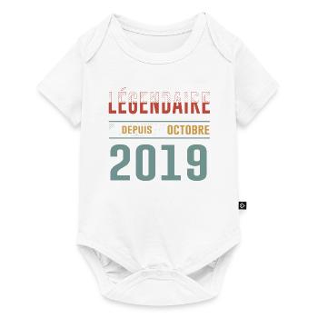 Légendaire Depuis Octobre 2019 Anniversaire - Body à manches courtes Premium Bébé - blanc - Devant