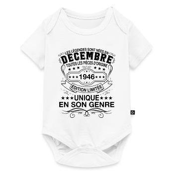 Les légendes sont nées en Décembre 1946 Cadeau - Body à manches courtes Premium Bébé - blanc - Devant