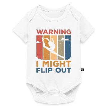 Warning I Might Flip Out Gymnastics Gymnast Acroba - Baby Premium Kurzarmbody - Weiß - Vorne