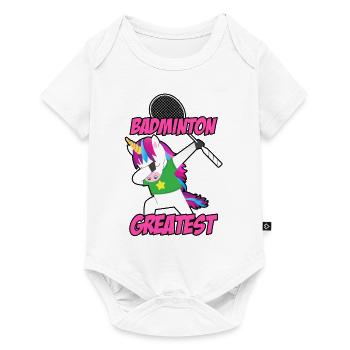 Badminton Is The Greatest Badminton Player Shuttle - Baby Premium Kurzarmbody - Weiß - Vorne