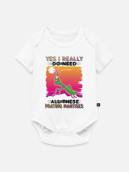 Gottesanbeterin Geschenk Mantis Fangschrecke - Baby Premium Kurzarmbody - Weiß