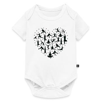 Position de yoga Forme de cœur pour professeur de yoga - Body à manches courtes Premium Bébé - blanc - Devant