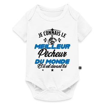 Meilleur Pecheur Humour Pêche Truite Drôle - Body à manches courtes Premium Bébé - blanc - Devant