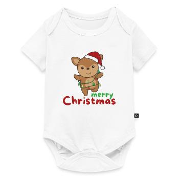 Cerf Joyeux Noël Animaux d’hiver Cerf - Body à manches courtes Premium Bébé - blanc - Devant
