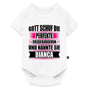 Erzgebirge Frau Namen Sachsen Bianca - Baby Premium Kurzarmbody - Weiß - Vorne