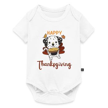 thanksgiving day outfits Truthahn Dalmatiner Pie - Baby Premium Kurzarmbody - Weiß - Vorne