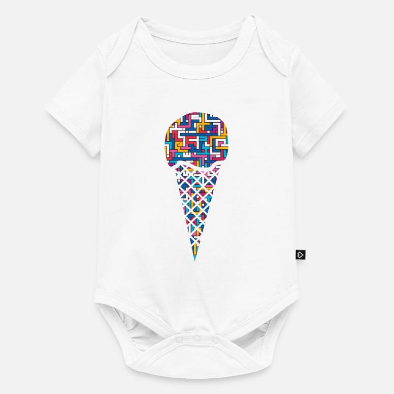 Eis Eiskugel Eiswaffel - Baby Premium Kurzarmbody - Weiß