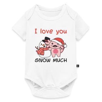 Axolotl je t’aime neige beaucoup de jeu de mots de bonhomme de neige - Body à manches courtes Premium Bébé - blanc - Devant