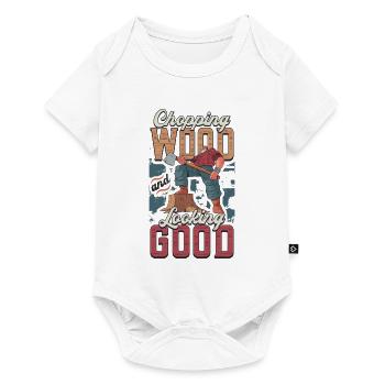 Chopping wood and looking good Woodworker - Baby Premium short-sleeve bodysuit - white - Front