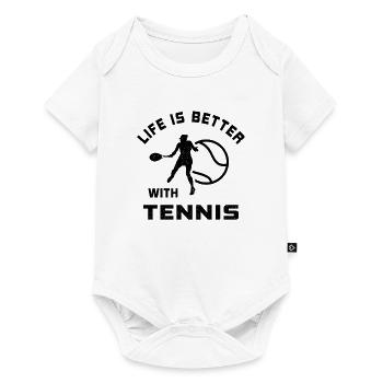 La vie est meilleure avec les joueurs de tennis de l’équipe de tennis - Body à manches courtes Premium Bébé - blanc - Devant