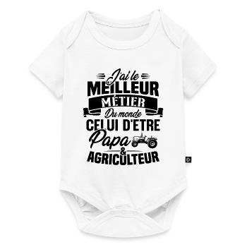 Papa et agriculteur, Cadeau papa agriculteur - Body à manches courtes Premium Bébé - blanc - Devant