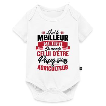 Papa et agriculteur, Cadeau papa agriculteur - Body à manches courtes Premium Bébé - blanc - Devant