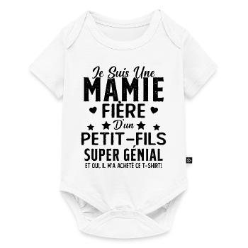 Je Suis Une Mamie Fière D'un Petit Fils Cadeau - Body à manches courtes Premium Bébé - blanc - Devant