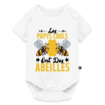 Les Papys Cools Ont Des Abeilles Cadeau Apiculteur - Body à manches courtes Premium Bébé - blanc - Devant