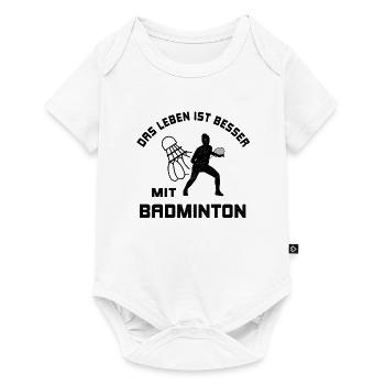La vie est meilleure avec un cadeau de badminton - Body à manches courtes Premium Bébé - blanc - Devant