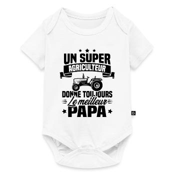 Super agriculteur donne toujours le meilleur papa - Body à manches courtes Premium Bébé - blanc - Devant