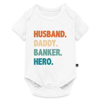 Husband Daddy Banker Hero Finance Bookkeeper Cashi - Baby Premium Kurzarmbody - Weiß - Vorne