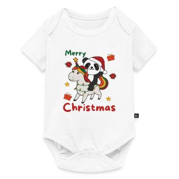 Christmas Unicorn Panda Merry Christmas Unicorn - Baby Premium short-sleeve bodysuit - white - Front