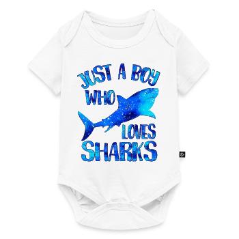 Juste un garçon qui aime les requins - Body à manches courtes Premium Bébé - blanc - Devant