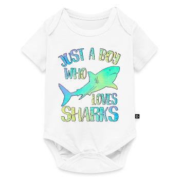 Juste un garçon qui aime les requins - Body à manches courtes Premium Bébé - blanc - Devant