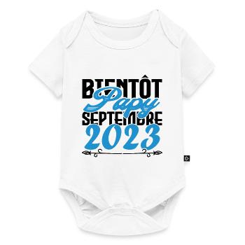 Annonce grossesse. bientôt Papy Septembre 2023. - Body à manches courtes Premium Bébé - blanc - Devant