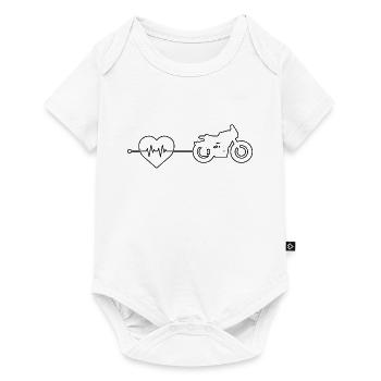 Motorcycle Heartbeat - Baby Premium short-sleeve bodysuit - white - Front