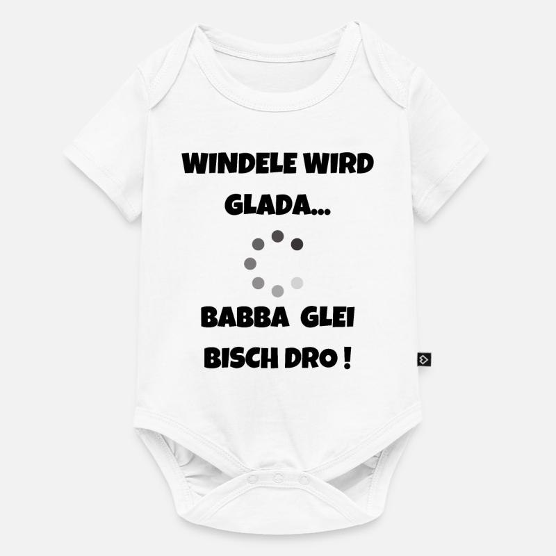 Für schwäbische Eltern - Windel wird Glada - Baby Premium Kurzarmbody - Weiß