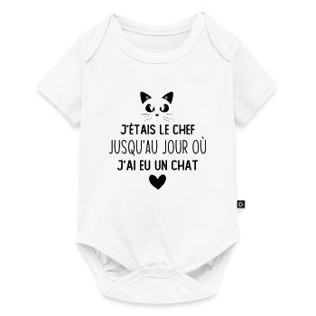 J'étais le chef jusqu'au jour où j'ai eu un chat - Body à manches courtes Premium Bébé - blanc - Devant
