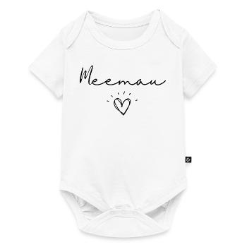 Meemau. Meemau Geschenk - Baby Premium Kurzarmbody - Weiß - Vorne