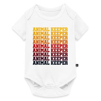 Retro Graphic Animal Keeper Zoo Keeper Animal Love - Baby Premium Kurzarmbody - Weiß - Vorne
