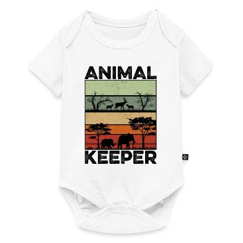 Retro Graphic Animal Keeper Zoo Keeper Animal Love - Baby Premium Kurzarmbody - Weiß - Vorne