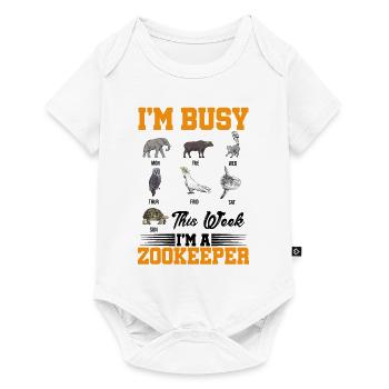 I'm Busy This Week I'm An Zoo Keeper Animal Lover - Baby Premium Kurzarmbody - Weiß - Vorne