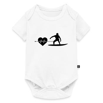 Rythme cardiaque de surf - Body à manches courtes Premium Bébé - blanc - Devant