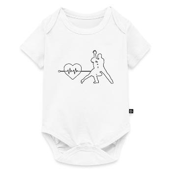 Rythme cardiaque dansant - Body à manches courtes Premium Bébé - blanc - Devant
