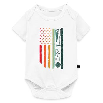 American Flag Woodworking Carpenter Wood Working - Baby Premium short-sleeve bodysuit - white - Front