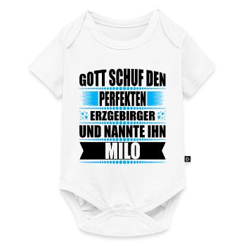 Erzgebirge Mann Namen Sachsen Milo - Baby Premium Kurzarmbody - Weiß - Vorne