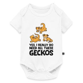 Ja, ich brauche wirklich all diese Haubengeckos - Baby Premium Kurzarmbody - Weiß - Vorne